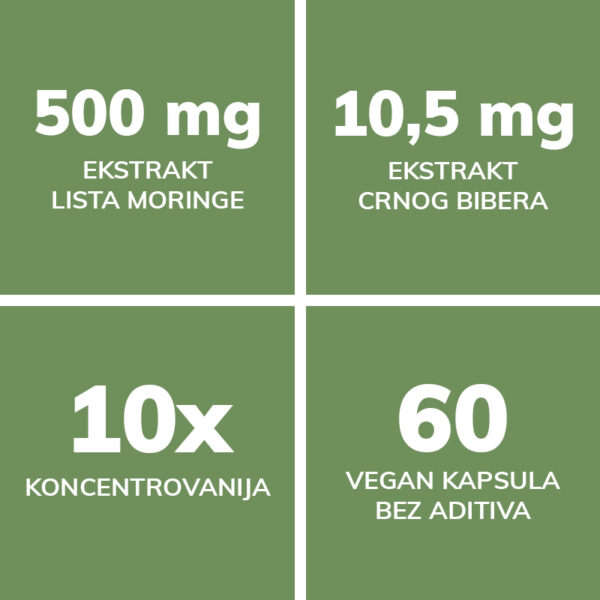 moringa-sastojci Moringa Ekstrakt sastojci i koncentracija ekstrakta