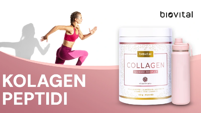 Zglobovi: 5 stvari koje ih opterećuju više nego što mislite 5 Biovital Collagen Max6000 Complex sa kolagen peptidima, prikazan uz ženu koja trči, kao podrška zdravlju zglobova, hrskavice i pokretljivosti